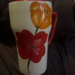 Collectible Casa Vero Pink Orange Flower Coffee/Tea Mug